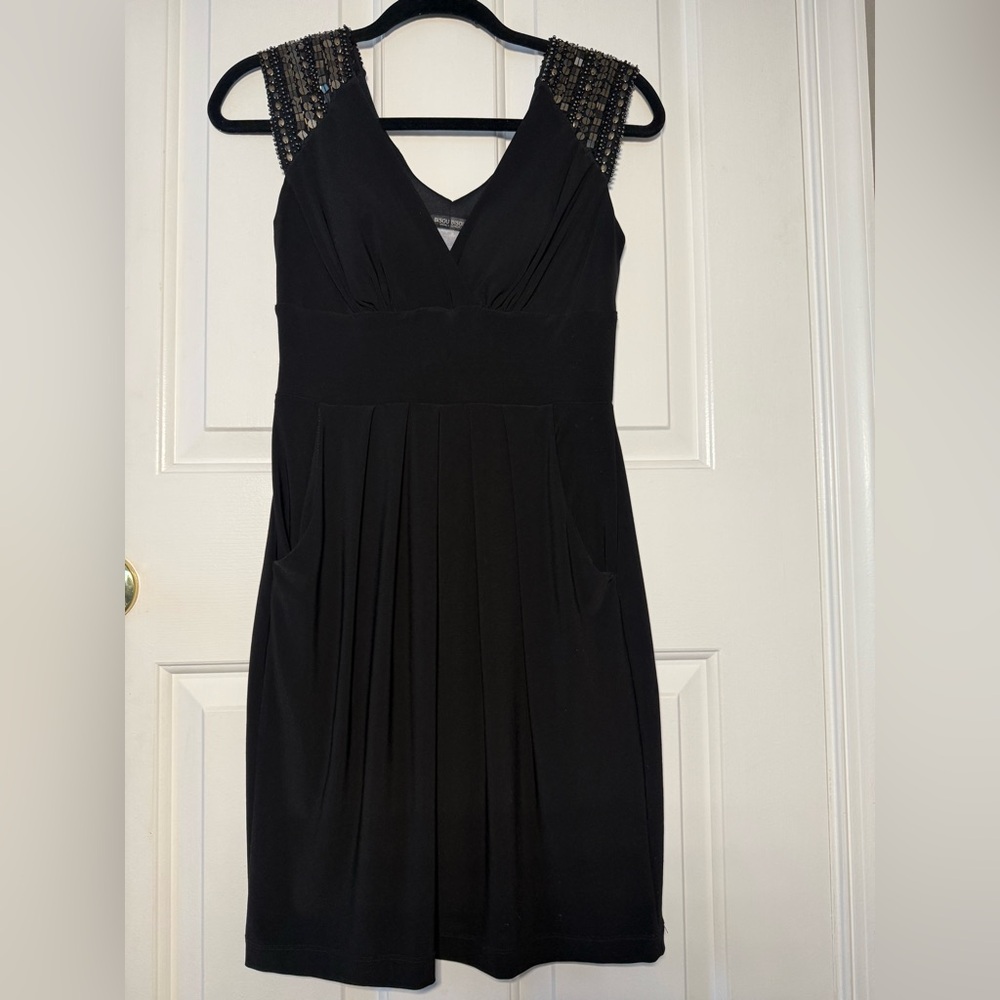 Bisou Bisou embellished sleeve black cocktail dress